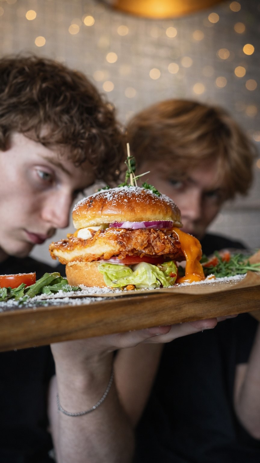Crispy Chicken Burger mit Halloumi